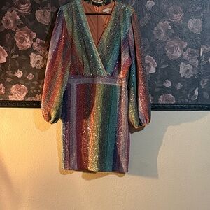 New York & Company Sequin Long Sleeve Dress